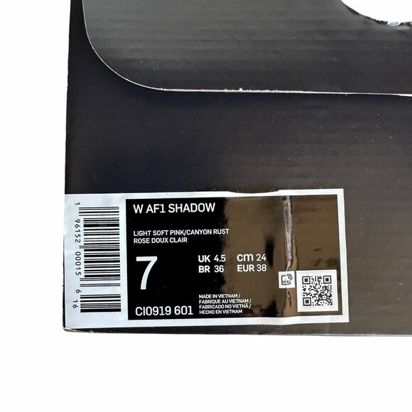 ❤️Nike Air Force 1 Low Shadow Sz 7 Women Shoes Pink Burgundy Sneaker CI0919-601 - Picture 9 of 12